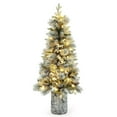 thumbnail image 5 of Pre-Lit Artificial Christmas Tree - Green Potted Holiday Decor - Victorian Style Tree, 5 of 6