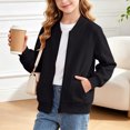 thumbnail image 2 of 2-3 Years Toddler Girls Full Zip Jacket Mock Neck Solid Color Pocket, 2 of 9