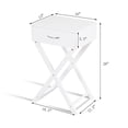 thumbnail image 6 of Resenkos Design Sofa Side Table with X-Shape Drawer for Living Room Bedroom-White, Space-Saving End Table, Durable MDF, Easy to Assemble, Ample Storage Drawer, Great for Bedrooms & Living Rooms, 6 of 7