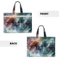 thumbnail image 2 of Easygdp Ink Style Wave Dragon Canvas Document Bag File Bag Handle Business Briefcase Bag A4 File Organizer Organizer Handbag Briefcase, 2 of 8