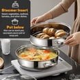 thumbnail image 2 of Steamer Pot Stainless Steel 2 Tier - 28cm Steamer Pot w/Glass Lid Food Veg Cooker Pot Cooking Pan Steaming Pot Dim Sum Cookware Steamer For Kitcken Cooking Tool, 2 of 7