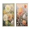 thumbnail image 2 of Designart "Retro Art Orange Chrysanthemum in Bloom III" Wildflowers Framed Wall Art Set Of 2 - Traditional White Frame Gallery Set For Office Decor, 2 of 6