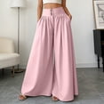 thumbnail image 2 of ibiyuan Petite Wide Leg Pants for Women Wide Leg Elastic Waist Palazzo Pants Women Loose Fit Work Trousers for Women Drawstring Women's Lounge Pants Cropped Spring Summer Vacation Outfits, 2 of 6