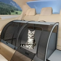 Double Cat Car Travel Carrier, Twin Compartment Show House Cat Cage/Condo, Portable Pet Crate