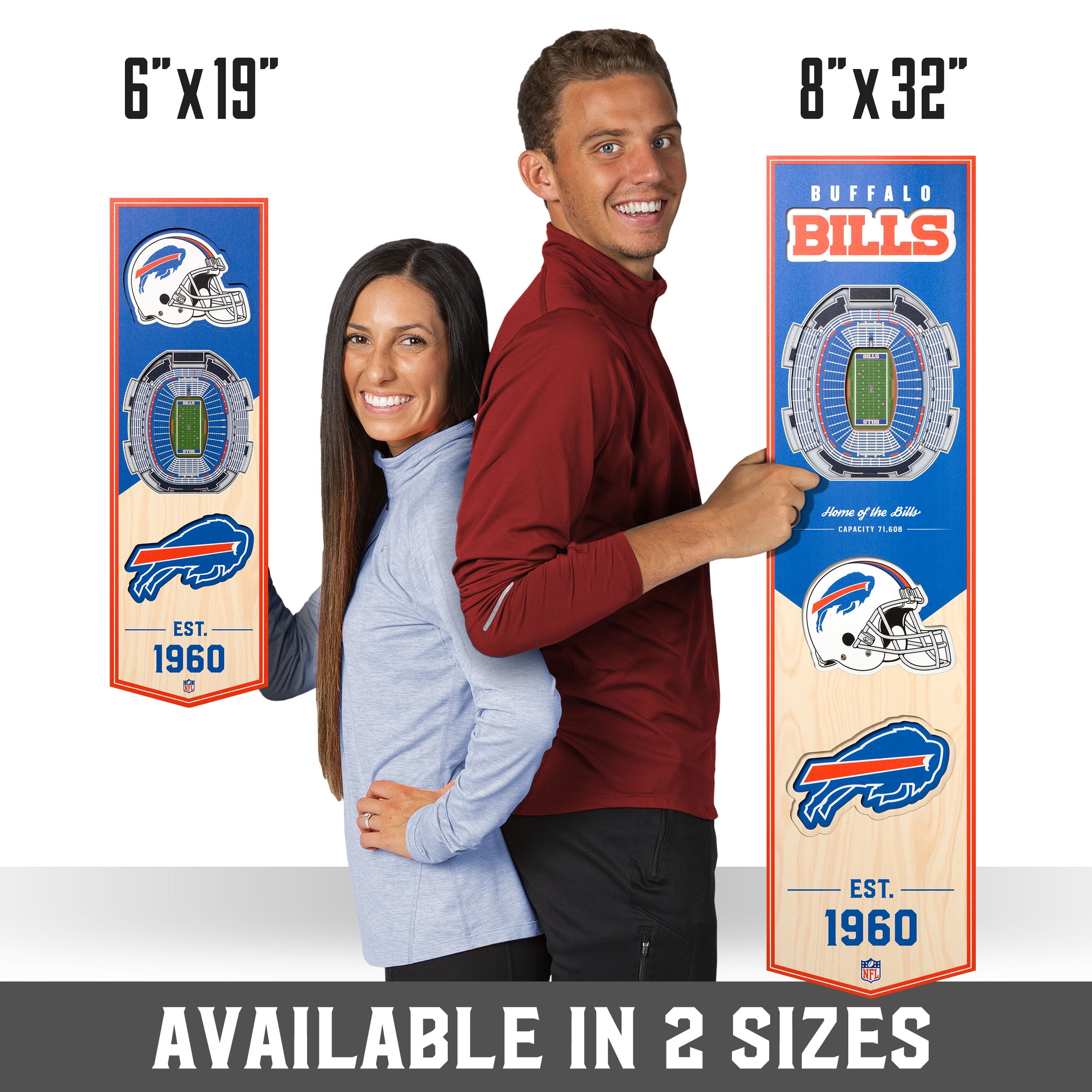 Buffalo Bills 6'' x 19'' 3D StadiumView Banner