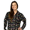 thumbnail image 3 of Leisureland Women's Mustache Print Cotton Flannel Pajama Set, 3 of 3