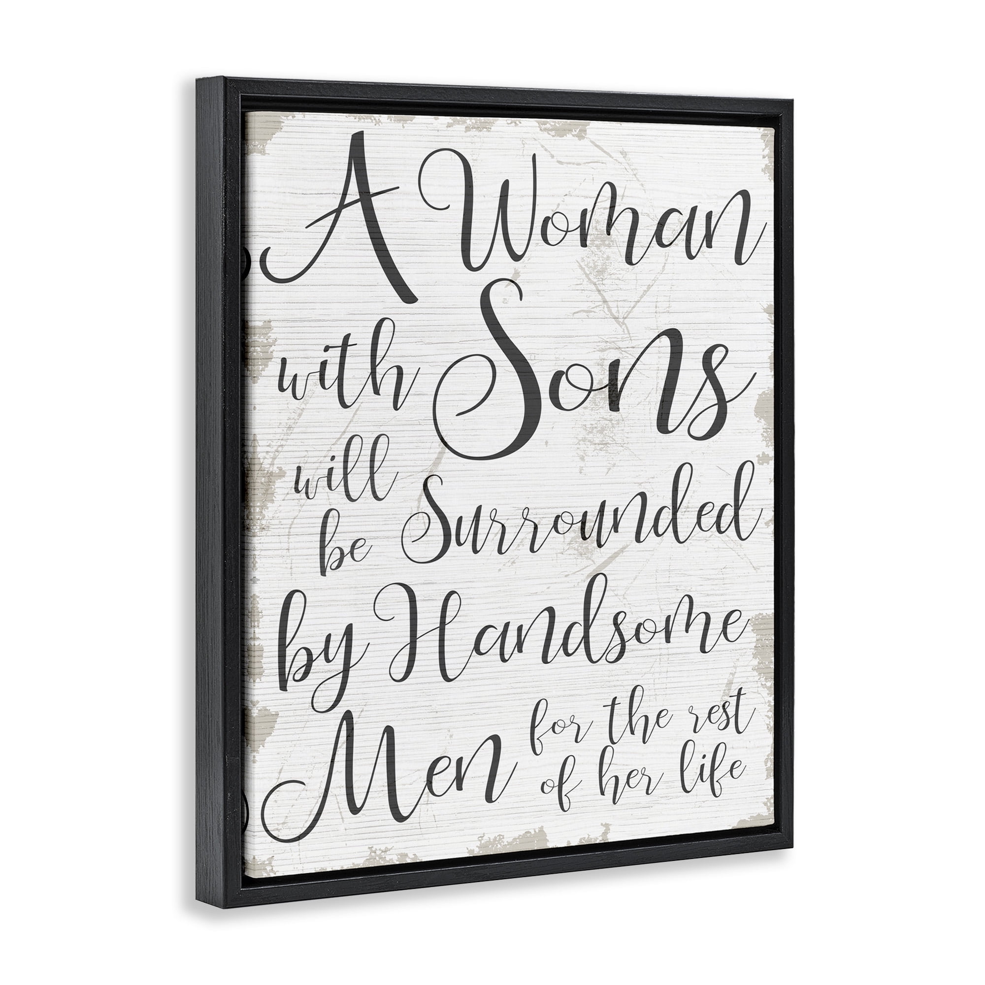 Stupell Industries Handsome Sons Family Parenting Inspirational Painting Black Floater Framed Canvas Art Print Wall Art, 17 x 21