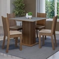 thumbnail image 2 of Juego de Comedor Mesa con Tapa de Madera 4 Sillas Marrón/Gris Samara Madesa, 2 of 8