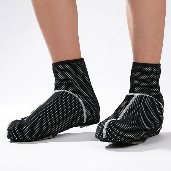 COSMOBETTY 1 Pair Cycling Shoe Covers Waterproof Anti-slip Black for Outdoor Sports Size 45