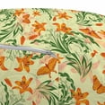 thumbnail image 3 of Floral Pouf Cover with Zipper, Repetitive Pattern Curved Flower Shaped Motifs and Butterflies, Soft Decorative Fabric Unstuffed Case, 30" W X 17.3" L, Cream Orange and Olive Green, by Ambesonne, 3 of 5