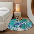 thumbnail image 2 of Ocean Turtle Round Area Rug 3Ft Washable Small Circle Rugs for Kitchen Entryway, Coastal Seahorse Jellyfish Coral Wood Green Non-Slip Carpet Floor Mats Indoor Outdoor Carpet Runner Home Decor, 2 of 8