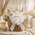 thumbnail image 2 of 12 Inch Large Pull Bow, Decorative Gift Wrapping Flower Bow for Basket Present Party Wedding Decor, White, 2 of 7