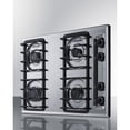 thumbnail image 2 of 30" wide gas cooktop with four sealed burners, chrome surface, and cast iron grates; made in the USA, 2 of 4