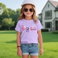 thumbnail image 2 of kpoplk Girls Summer T Shirts Loose Curved Hem Short Sleeve Shirt Athletic Casual Tops Tees 4-14 Years(Purple,7-8 Y), 2 of 4
