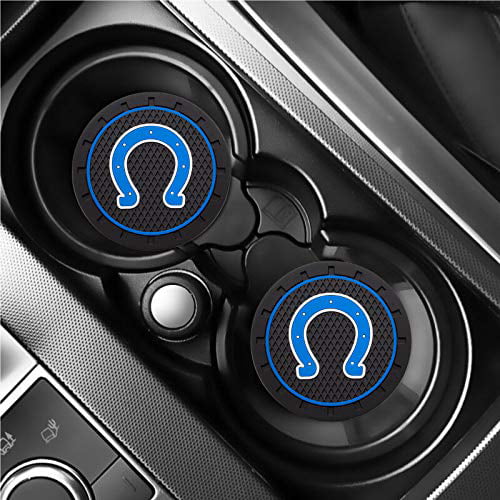 2Pcs Durable Silicone Cup Holder mat for Indianapolis Colts,Auto Cup Holder Insert Coaster pad（Indianapolis Colts）