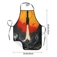 thumbnail image 6 of Zufioo Retro Space Rocket Launch Print Tie-up Apron, Unisex Kitchen Apron - Oil-proof, Stain-proof and Waterproof, Suitable for Restaurants and Service Industries-One Size, 6 of 9