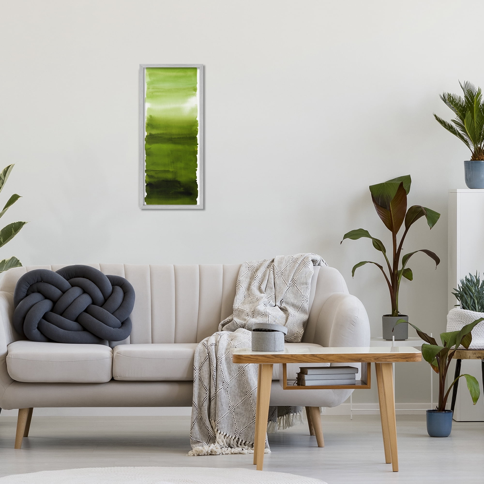 Stupell Industries Green Blend Gradient Gray Framed Giclee Art, design by Allie Corbin