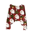 thumbnail image 4 of Uootdi Christmas Graphic Print Long Gift Sleeve Sweaters for Women Crewneck Drop Shoulder Knit Pullover Cute Santa Claus Fall Tu nics Tops, 4 of 5