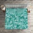 thumbnail image 2 of Ambesonne Geometric Quilted Coverlet 3 Pcs, Triangle Mosaic Shape, King Size, Teal Green, 2 of 2
