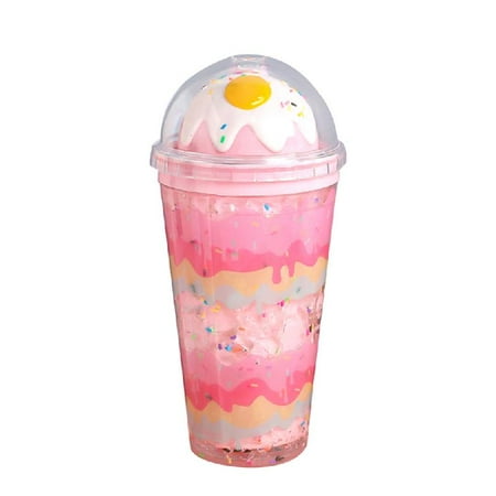 

Water Cup Tumbler Cups with Lid and Straw Reusable PP Material Cup Double Wall Travel Iced Coffee Mug for Kids and Adult