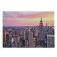 thumbnail image 1 of Cityscape Cutting Board, New York City Midtown with Empire State Building Sunset Business Center Rooftop Photo, Decorative Tempered Glass Cutting and Serving Board, Large Size, Peach, by Ambesonne, 1 of 1