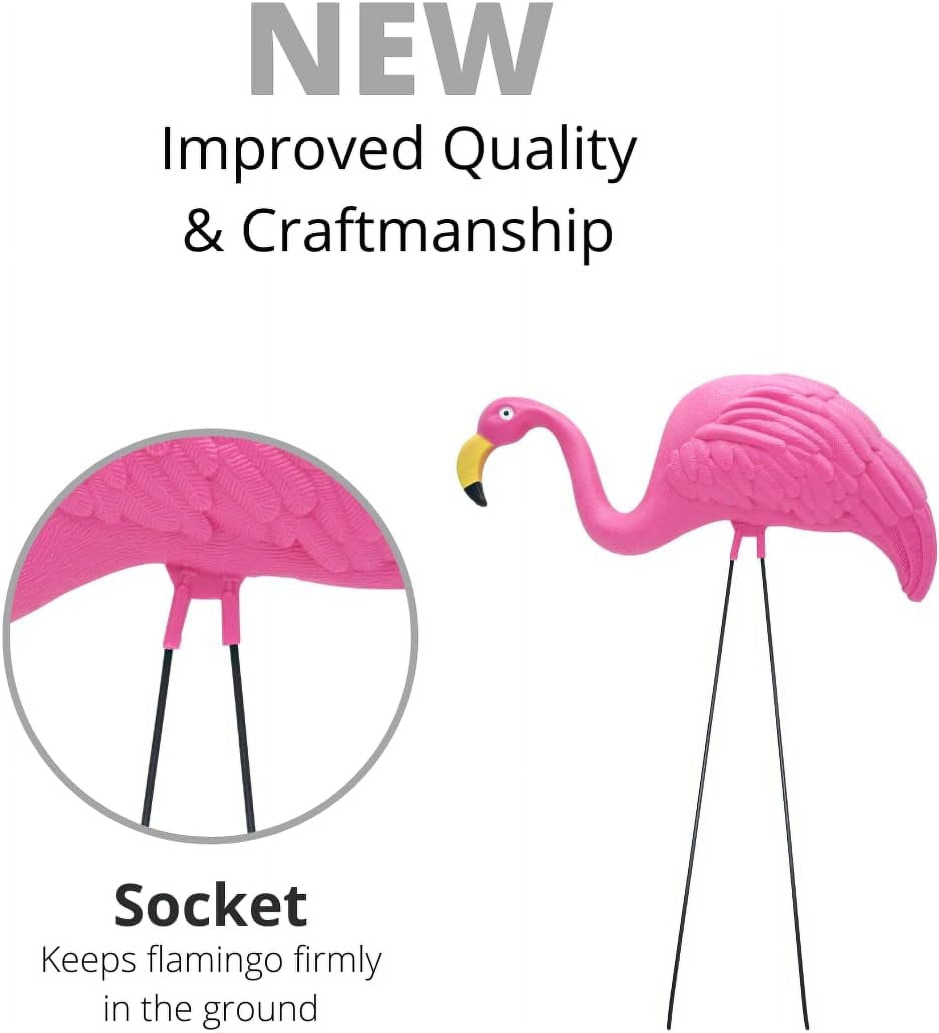 4E’s Novelty 4 Pink Flamingos Yard Decorations - Large Flamingos Yard Ornaments, Lawn Flamingos for Yard Sculptures & Statues Outdoor Garden Decor