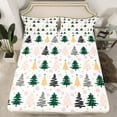 thumbnail image 2 of Feelyou Cartoon Xmas Tree Full Size Sheets for Kid, Merry Christmas Bed Sheets, Snowflake Print Sheet Sets, Breathable Home Decor, 4pcs, 2 of 7