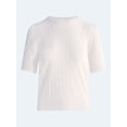 thumbnail image 5 of Free Assembly Women’s and Women's Plus Pointelle Sweater with Puff Sleeves, Sizes XS-4X, 5 of 5