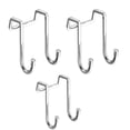 thumbnail image 2 of Double Hanger Hook, Shaped Stainless Hooks No Drilling Multipurpose, Home and Kitchen, 3 Stainless Steel Hooks, By Meiiso, 2 of 8