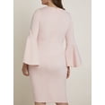 thumbnail image 3 of ELOQUII Women's Plus Size Flare Sleeve Scuba Dress, 3 of 3