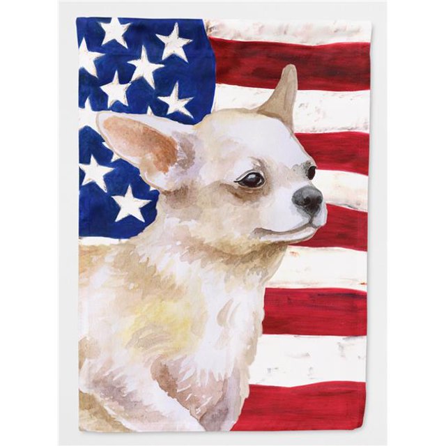 Chihuahua Leg up Drapeau Patriotique de Jardin