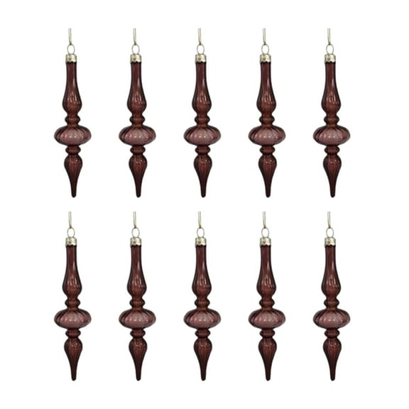 Dualoai 10 Pieces Glass Christmas Ball Drop Hanging Holiday Trees Wreaths for Winter red