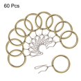 thumbnail image 3 of Uxcell 60pcs 1.2-Inch Metal Curtain Hook Rings Bronze Curtain Rings with Pin-on Hooks, 3 of 4