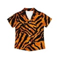 thumbnail image 5 of Binienty Tiger Print 5t Hawaiian Shirt Boy Cozy Boys Button Down Aloha Shirt Casual Soft Short Sleeve Shirt Lightweight Trendy Kids Beach Clothes, 5 of 7