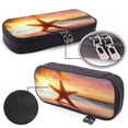 thumbnail image 4 of Lsque Starfish Sunset Sea Beach Printed Big Capacity PU Leather Pencil Case Large Pencil Pouch Stationery Pen Bag Pencil Holder for Teen, 4 of 6