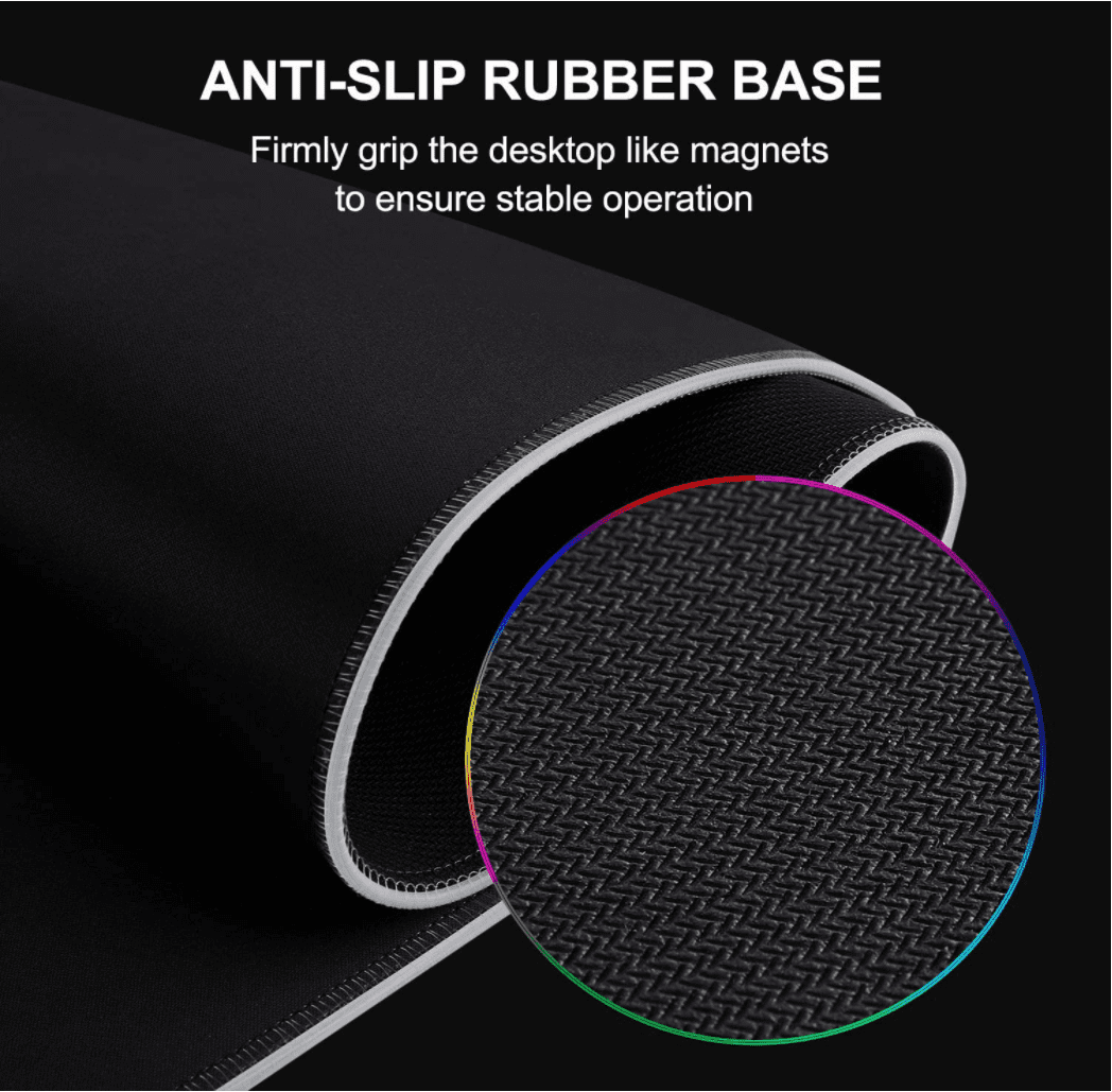 RGB Gaming Mouse Pad, Large Extended Thick Led Mouse Pad Mat with 8 Lighting Modes, Anti-Slip Waterproof Oversized Computer Keyboard Desktop 12*31.15"