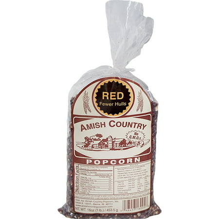 Amish Country Popcorn - 1 Pound Bag of Old Fashioned Red Popcorn - Perfect for Fundraisers - Non GMO, Gluten Free, Microwaveable, Stovetop and Air Popper