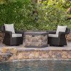 thumbnail image 3 of Augusta Outdoor 3 Piece Wicker Rocker and Gas Firepit Set, 3 of 13