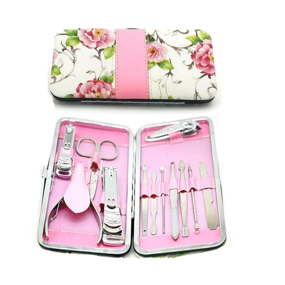 Manicure Pedicure Set 12 in 1 Nail Clippers Cuticle Cutters Stainless Steel Professional Toenail Clippers Nail Scissors Grooming Kit for Men Women with Travel Case