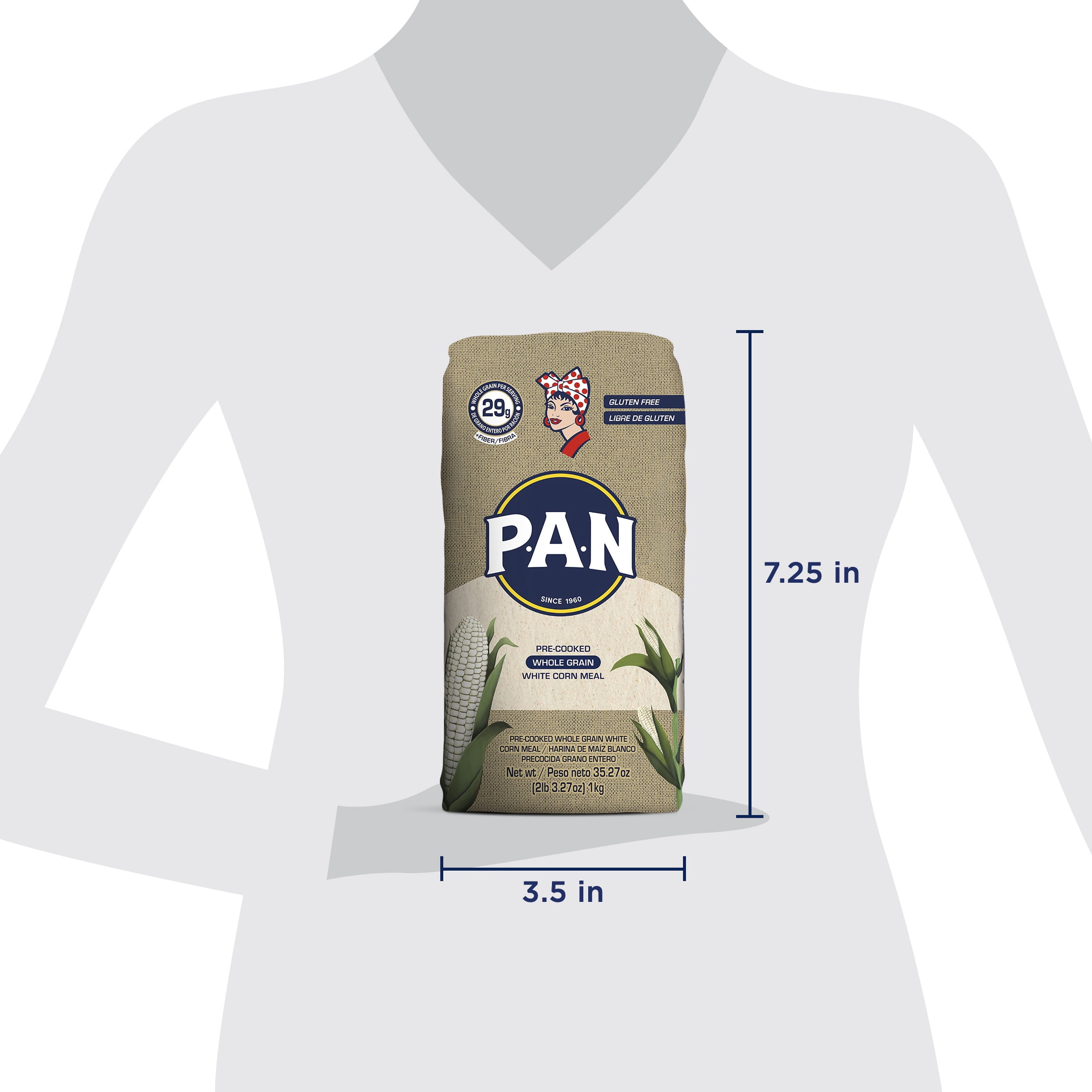 (3 pack) Harina Pan Pre-cooked Whole Grain Corn Meal