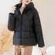 thumbnail image 4 of Ailaofu Women's Winter Solid Color Hooded Long Sleeve Warm Zipper Mid-length Cotton Jacket, 4 of 6