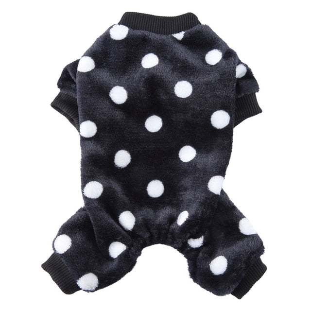 Camisa De Pijama De Lana para Perros Y Gatos Pequeños, Lindo Pijama De Mono para Mascotas, Mono para Cachorros, Ropa De Suéter Abrigada, Negro, S XL