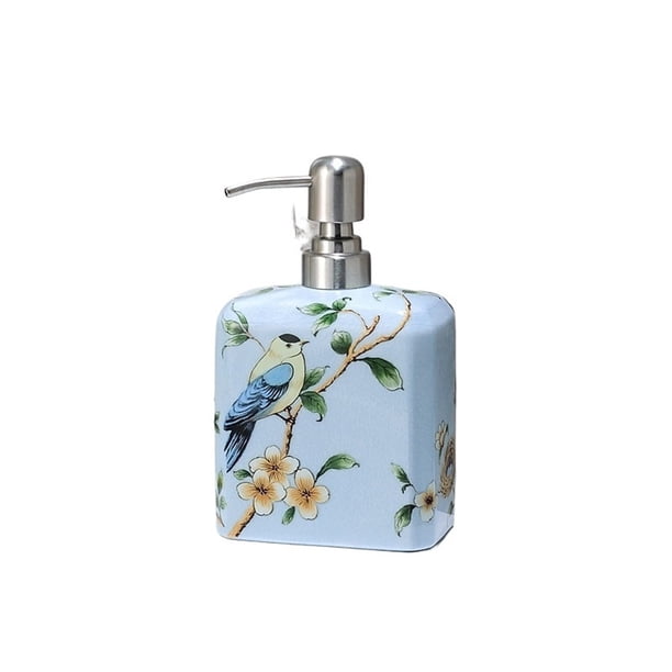 Dispensador de jabón de cerámica de gran capacidad con bomba, botella vacía for jabón de manos y gel de ducha tipo prensa for baño.