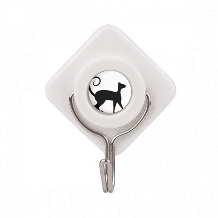 

Pet Lover Black Cat Animal Art Outline Adhesive Wall Hooks Hanging Self Sticky