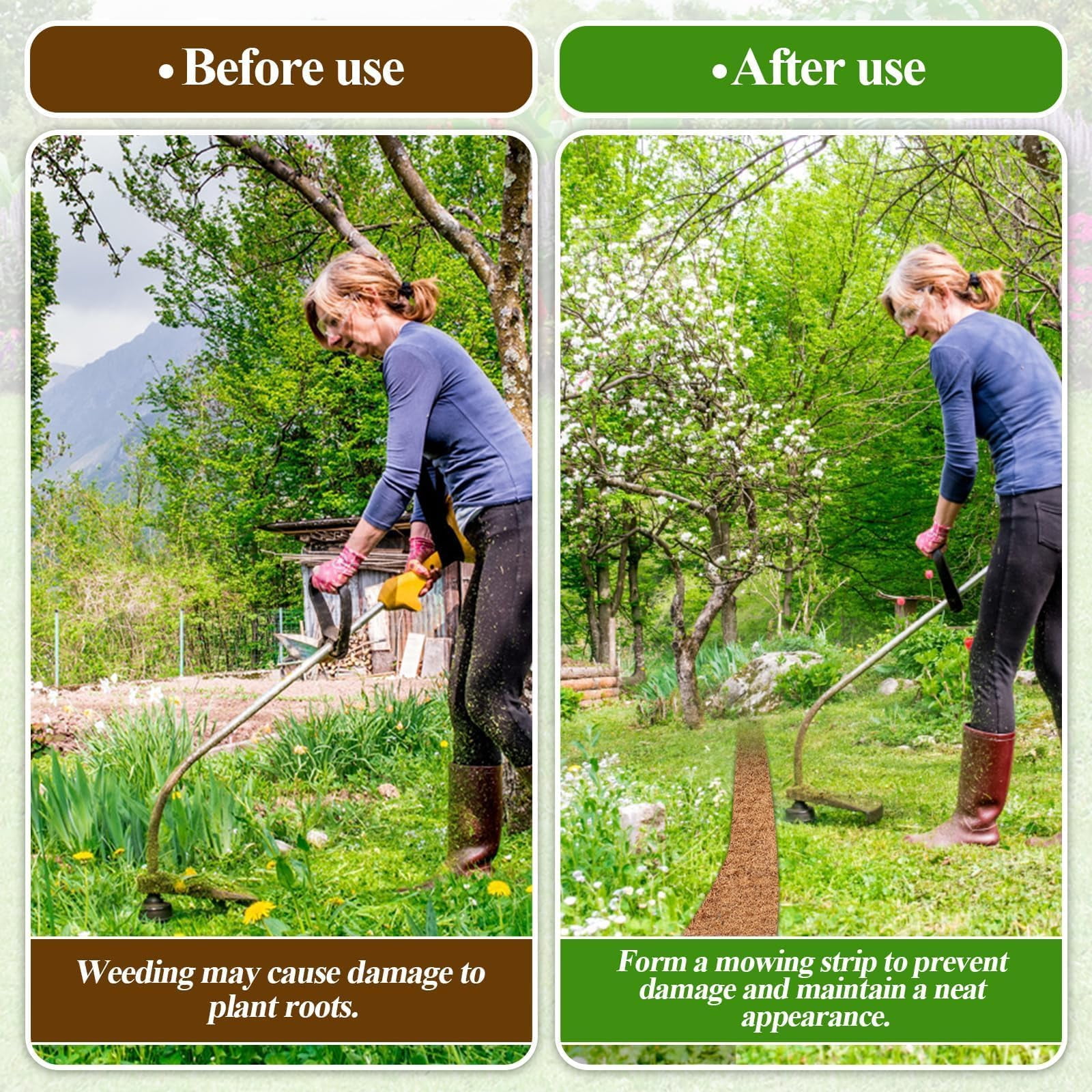 Natural Mulch for Landscaping 120" X 6.3", Coconut Fiber Mulch Mat Roll with 16 U-Shaped Steel Stakes, Garden Edging Border Mat Natural Looking Permanent Mulch Barrier for Plants Vegetables & Flowers