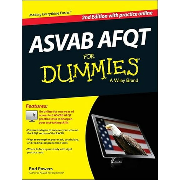 Pre-Owned ASVAB AFQT For Dummies, with Online Practice Tests (For Dummies Series), 9781118817780, 1118817788, Paperback, 2 edition