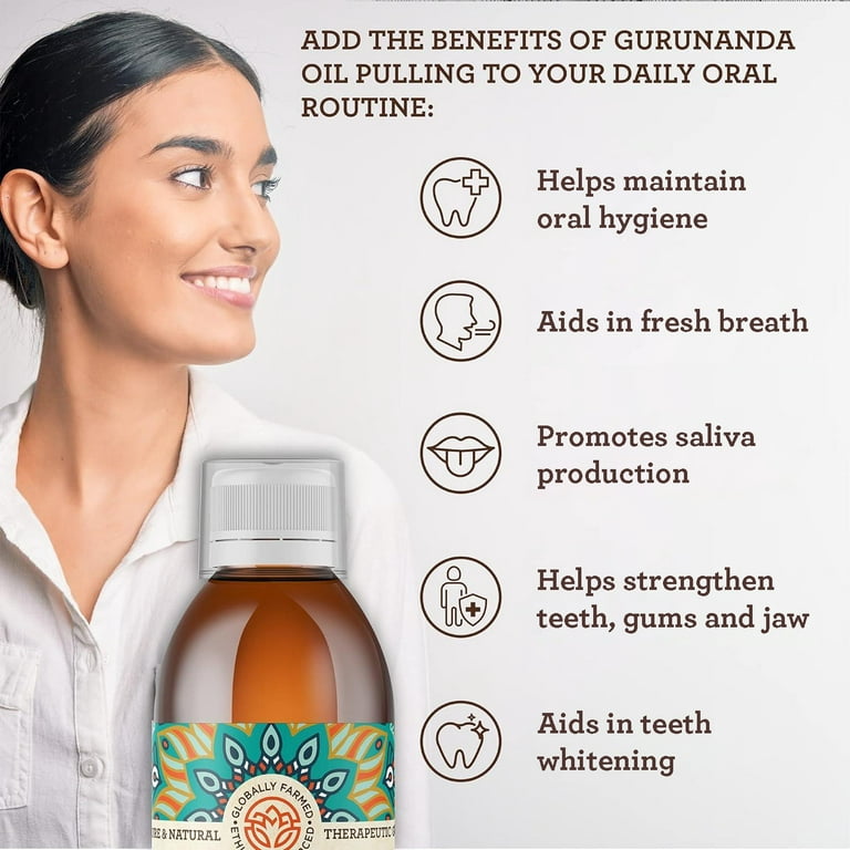 GuruNanda Coconut Oil Pulling with 7 Natural Essential Oils and