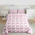 thumbnail image 2 of jejeloiu Cartoon Bow Bedding Comforter Set,Cute Bowtie Bowknot Twin Comforter Sets,Girl Pink White Bedding Set For Teens,Luxury Bedroom Decor Reversible,2-Piece, 2 of 8