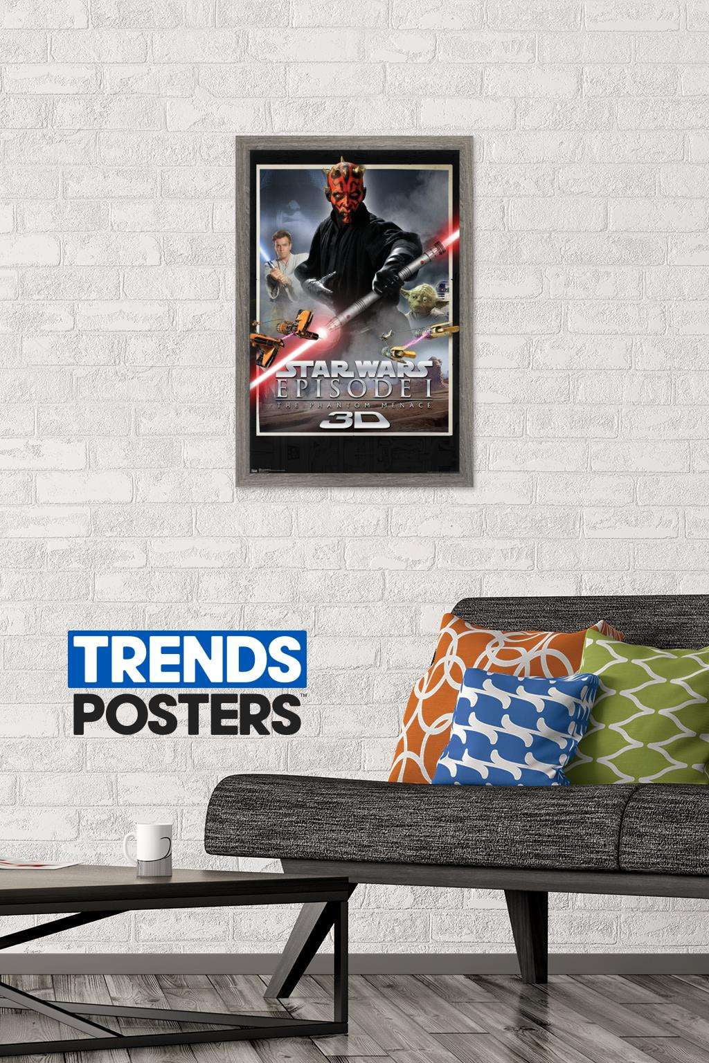 Star Wars: The Phantom Menace - 3D One Sheet Wall Poster, 14.725" x 22.375", Framed