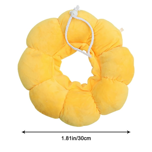 Xihbxyly Collar de Recuperación para Mascotas Sunflower, Diseño de Tela Cómoda, Protección Contra Arañazos y Mordeduras, Recomendado Por Veterinarios, Amarillo, Tallas Xs-L